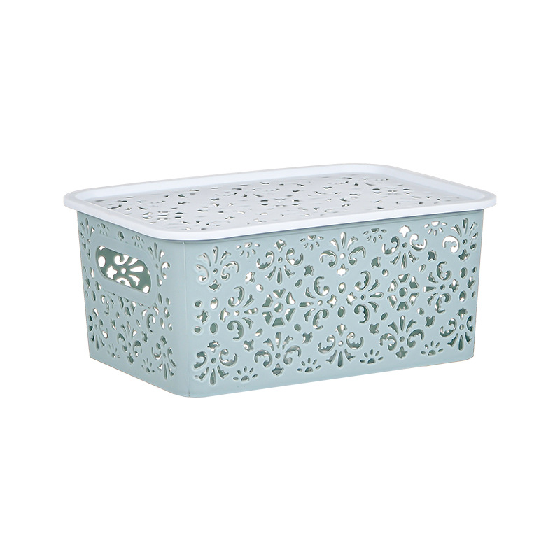 Plastic Cover Finishing Storage Box Creative Hollow Pattern Desktop Storage Basket Clothing Toys Storage Box Wholesale