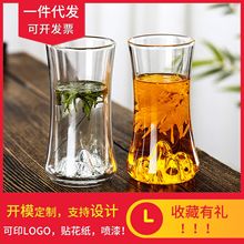 高硼硅玻璃绿茶杯日式家用泡茶水杯北欧咖啡杯饮料茶杯双层观山杯