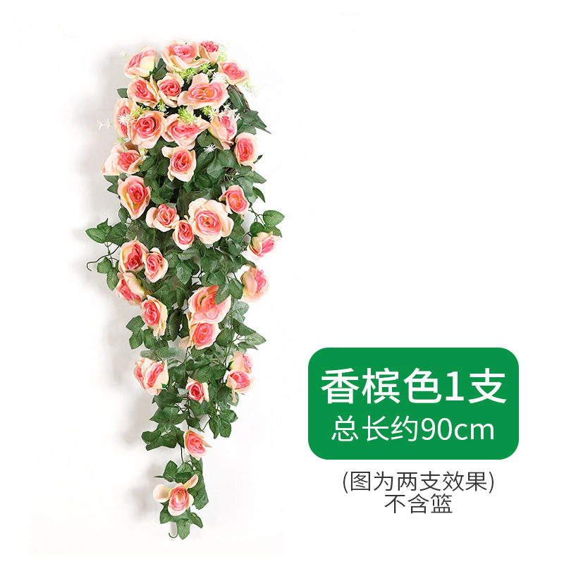 Foreign Trade Hot Sale Artificial Rose Wall Hanging Shopping Mall Home Decorative Fake Flower HANAFUJI Factory Wholesale Layout HANAFUJI