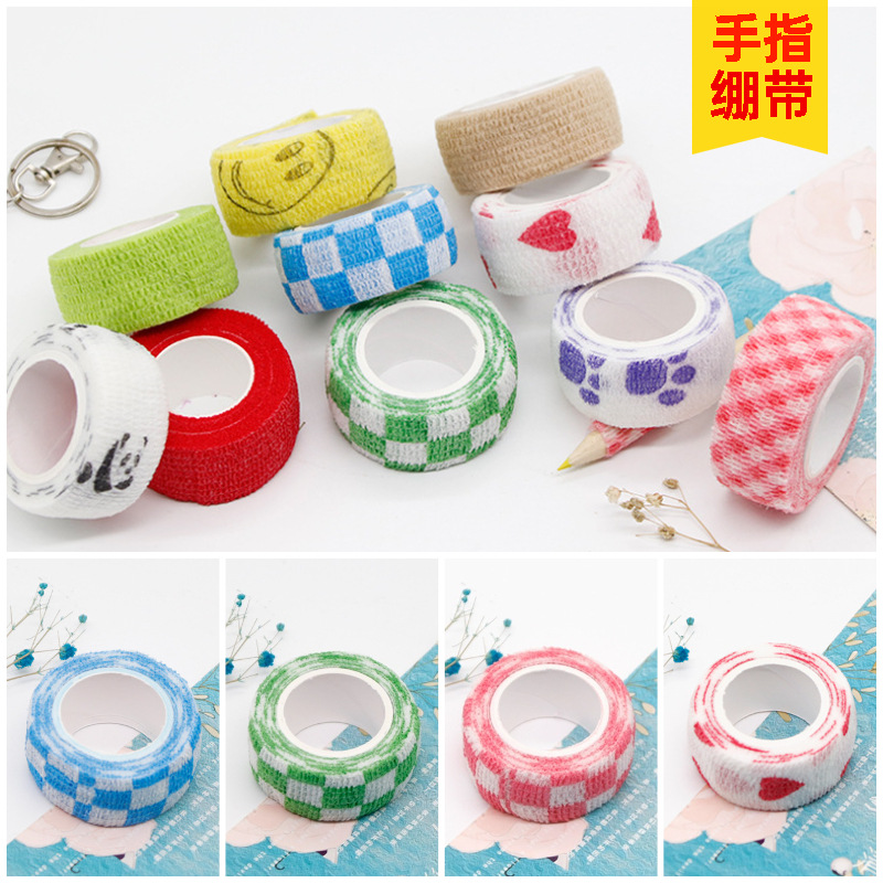 finger bandage anti-wear student writing sports finger protector tape cartoon non-woven elastic self-adhesive finger protector bandage