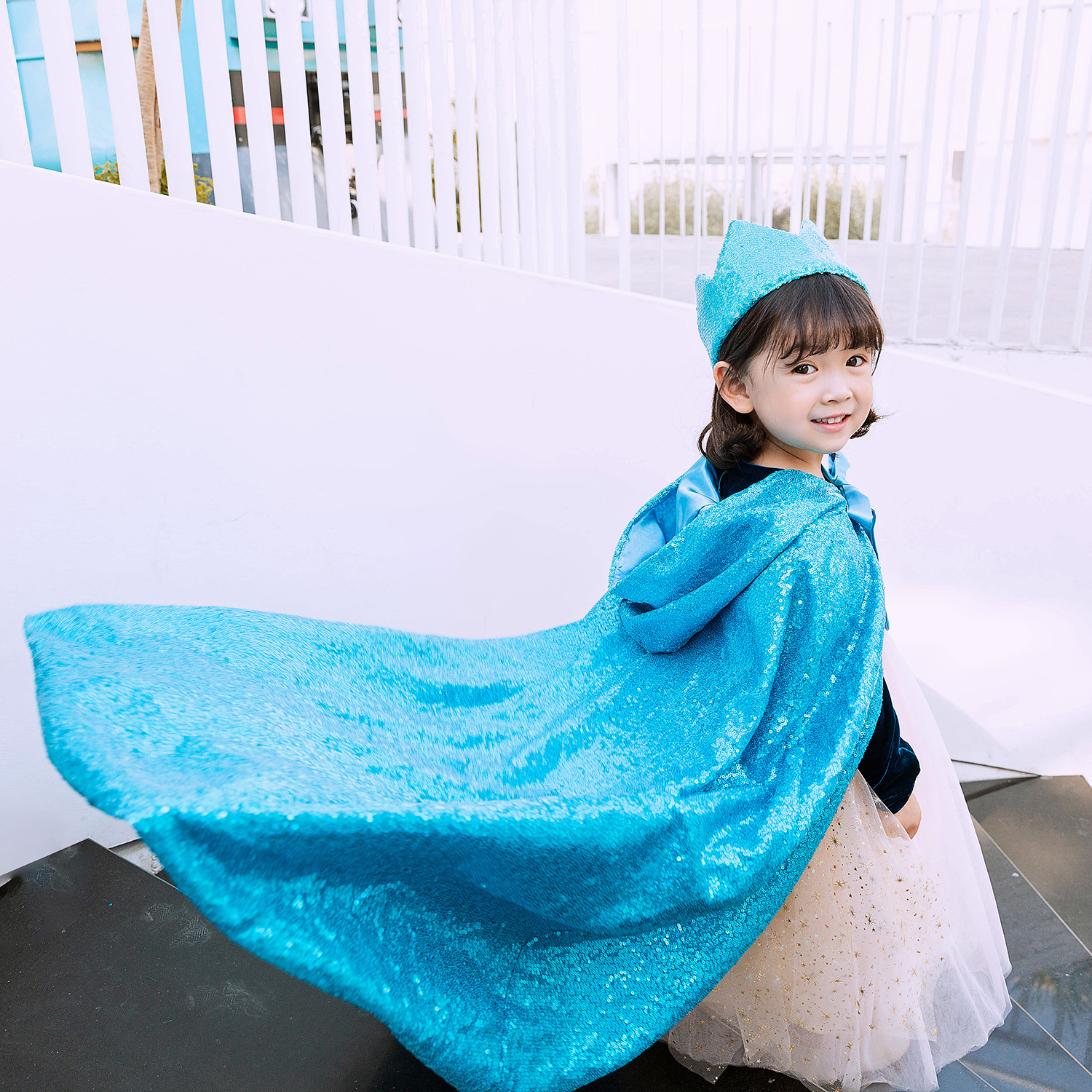 外贸冰雪奇缘儿童公主披风小女童披风斗篷仙女艾莎沙女王宝宝披肩