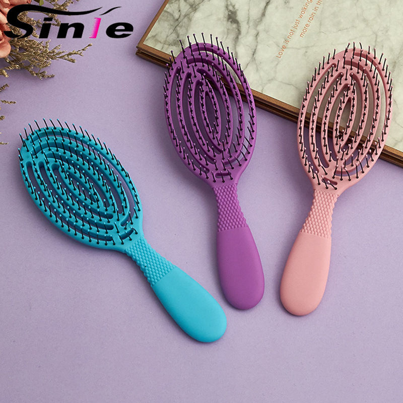 Hollow Wide-Tooth Comb Children's Plastic Cross-Border Modeling Vent Comb Shunfa Hairdressing Comb Head Scalp Massage Comb Wholesale