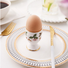 爱莉卡贝叶 野草莓镀金骨瓷蛋杯 早餐蛋托 下午茶鸡蛋杯