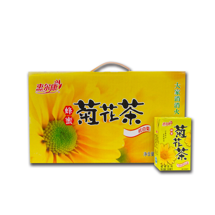 惠尔康菊花茶 248ml×24盒装软饮料蜂蜜菊花茶 三明箱装饮料批发