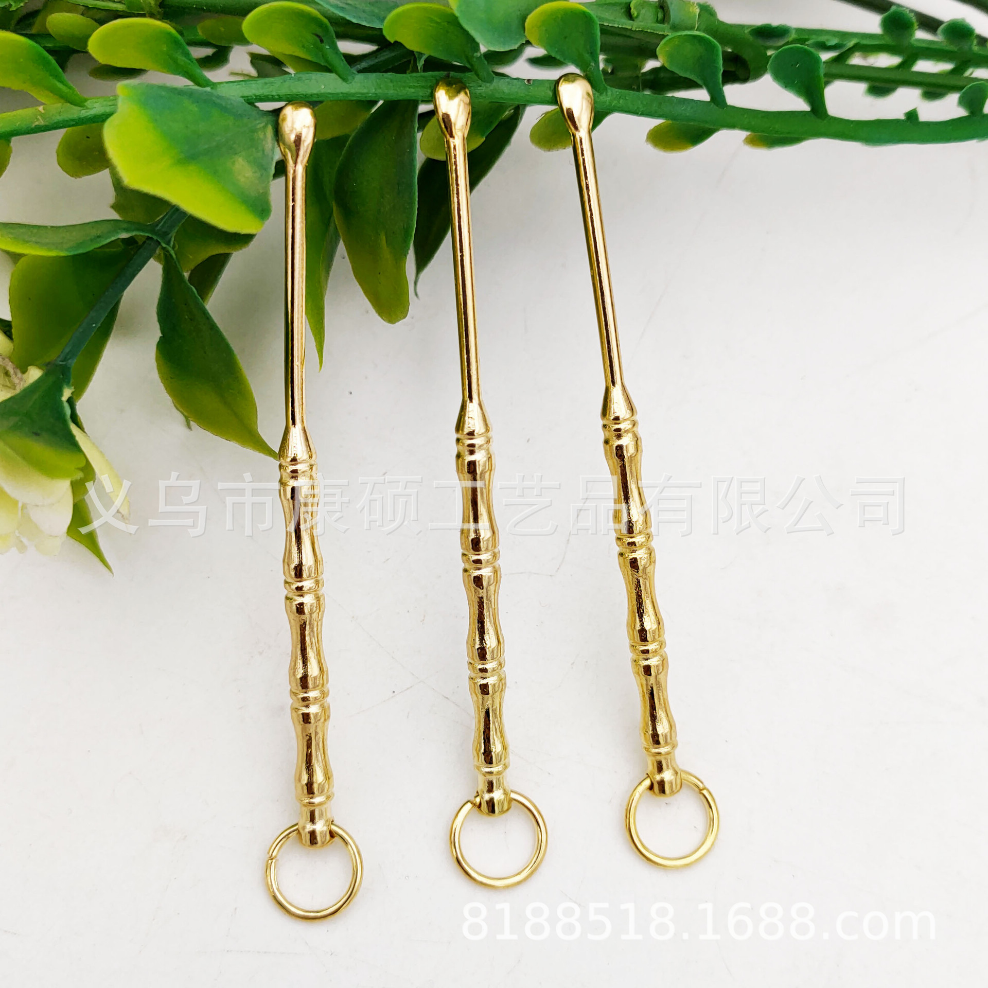 Manufacturer's Large Number of in Stock Wholesale Ear Pick Ear Pick Artifact Imitation Brass Bamboo Joint Ear-Picking Small Gift Live Broadcast with Goods