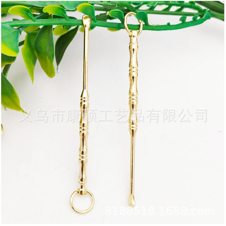 Manufacturer's Large Number of in Stock Wholesale Ear Pick Ear Pick Artifact Imitation Brass Bamboo Joint Ear-Picking Small Gift Live Broadcast with Goods