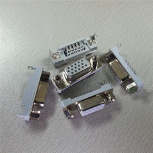 SLIM d-sub(VGA)前10后5插座,宽10.0,固定片靠边 ,沉板居中