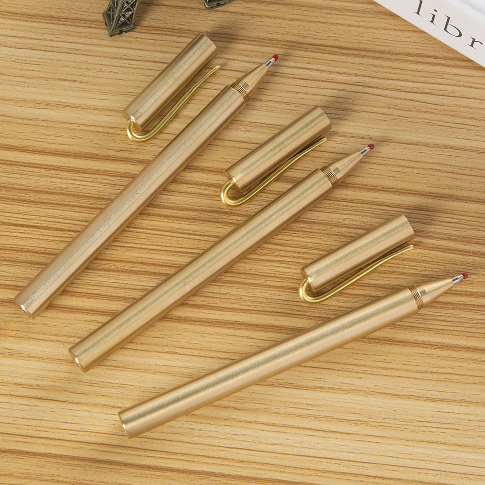 Manufacturer Handmade Retro Brass Pen Metal Pen Holder Gel Pen Business Signature Pen Lettering Logo Teacher's Day
