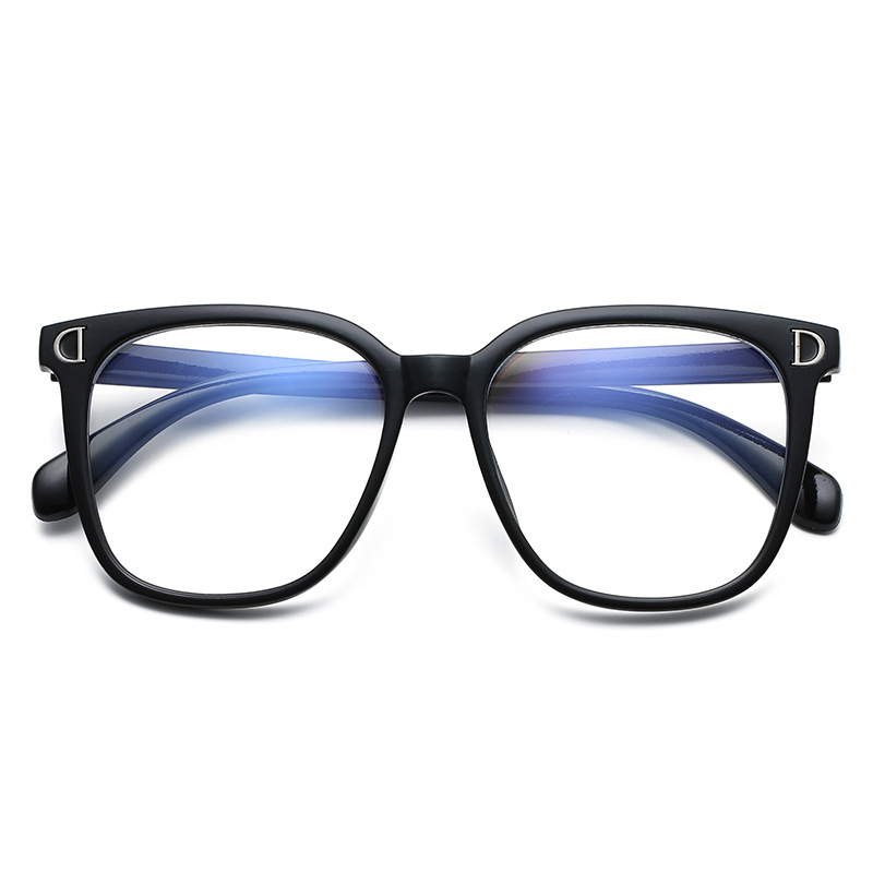 New D-Word Anti-Blue Light Glasses Ins Tiktok Same Style Internet Influencer Street Snap Plain Fashion Style Glasses with Myopia Glasses Option