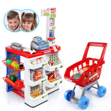 小鸣星超市收银机模拟购物车组合套装儿童过家家商场收银玩具