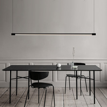 北欧设计师简约现代吊灯餐厅饭厅吧台LED长条一字型极简吧台吊灯