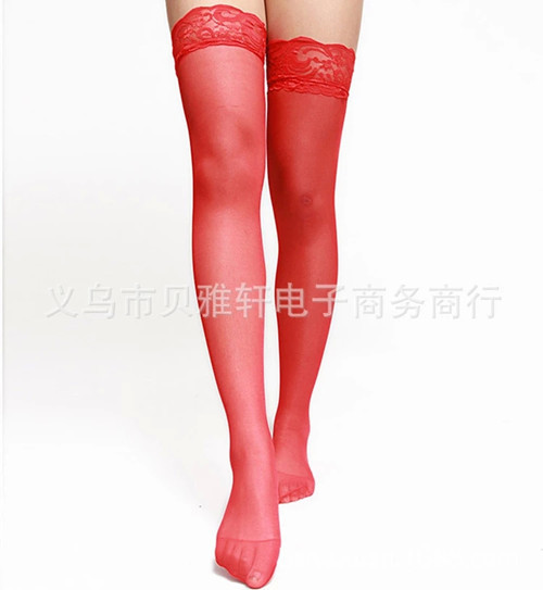 Factory Wholesale Opp Simple over-the-Knee Stockings Lace Sexy Transparent Color Temptation Funny Socks Hold-Ups