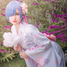 现货从零开始的异世界雷姆拉姆睡衣co和服浴衣cosplay服假发木屐