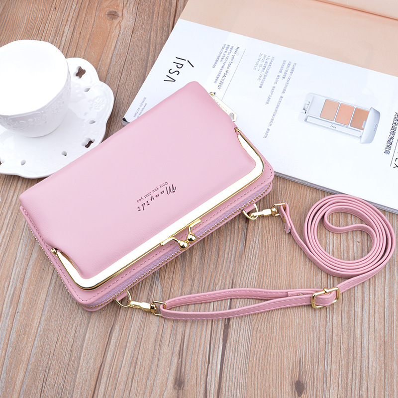 mobile phone bag women‘s wallet women‘s bag long zipper shoulder bag crossbody bag new fashion simple key and coin case