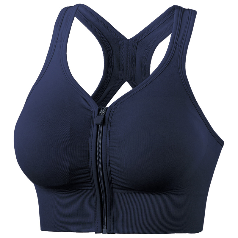 High Strength Shockproof Push-up plus Size Running Sports Bra Beauty Back One-Piece Shaping Bra Front Zipper Sports Underwear