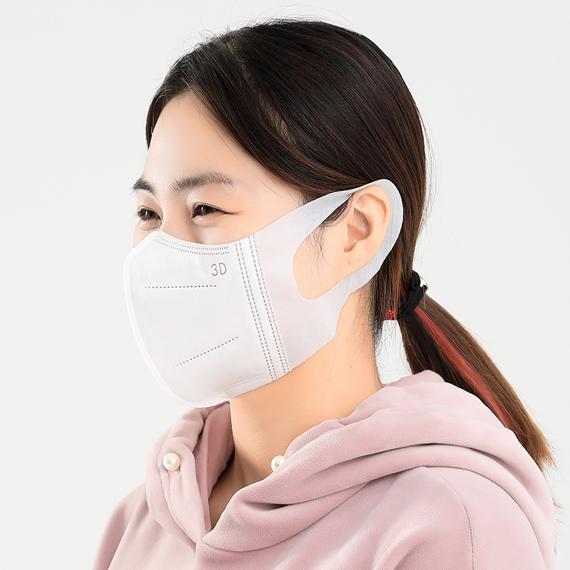 新一次性熔喷布防护口罩3D立体口罩三层防护成人男女白色透气批发