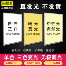 平板灯暖白光300x300x600x600面板灯4000K中性光暖光3000K暖黄光