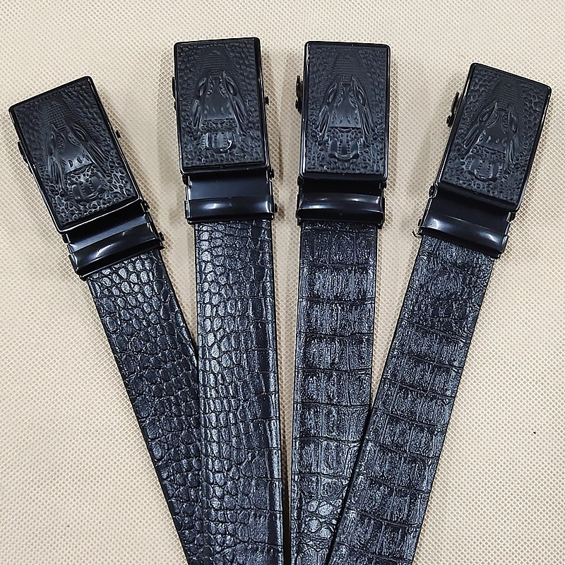 men‘s fish pattern automatic belt wholesale fashion casual fish head iron button pant belt simple personality teenagers belt