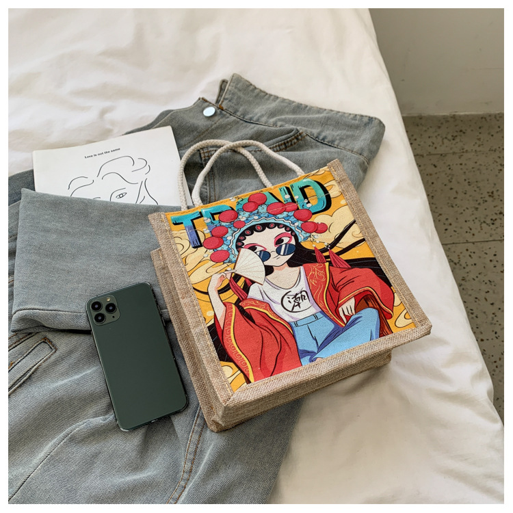 Chinese Style Women Bag 2023 Autumn and Winter New Handbag Peking Opera Personality Creative Trending Ins Canvas Cabs