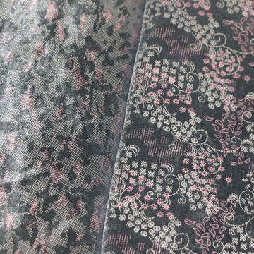 涂料印花韩国绒丝绒布针织涤氨纶经编胶浆涂料印花不倒绒韩国绒布