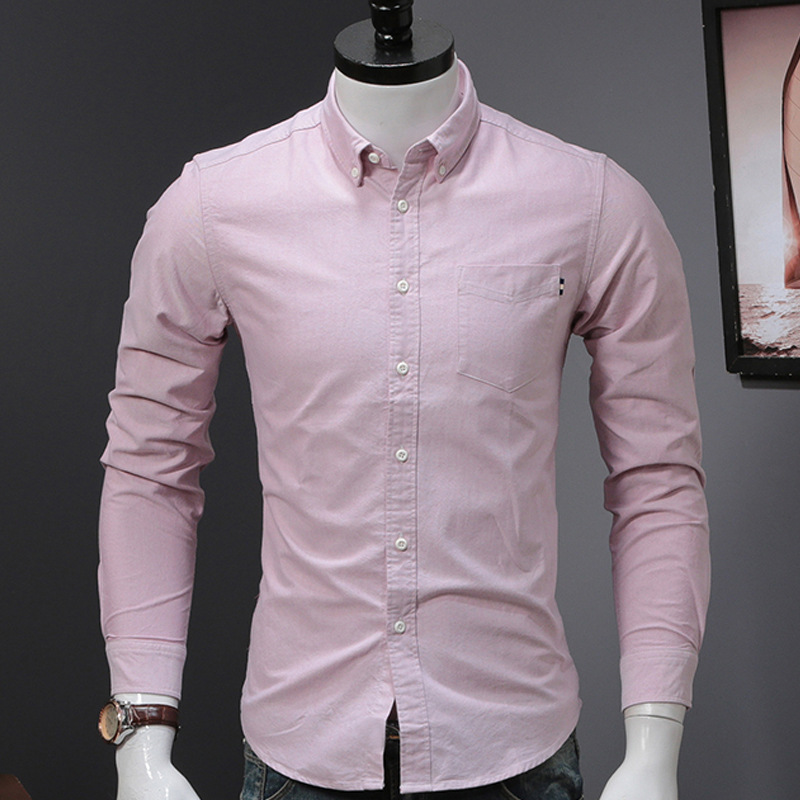 shirt men‘s long sleeve spring and autumn new men‘s fashion korean style pure cotton shirt men‘s casual handsome shirt wholesale