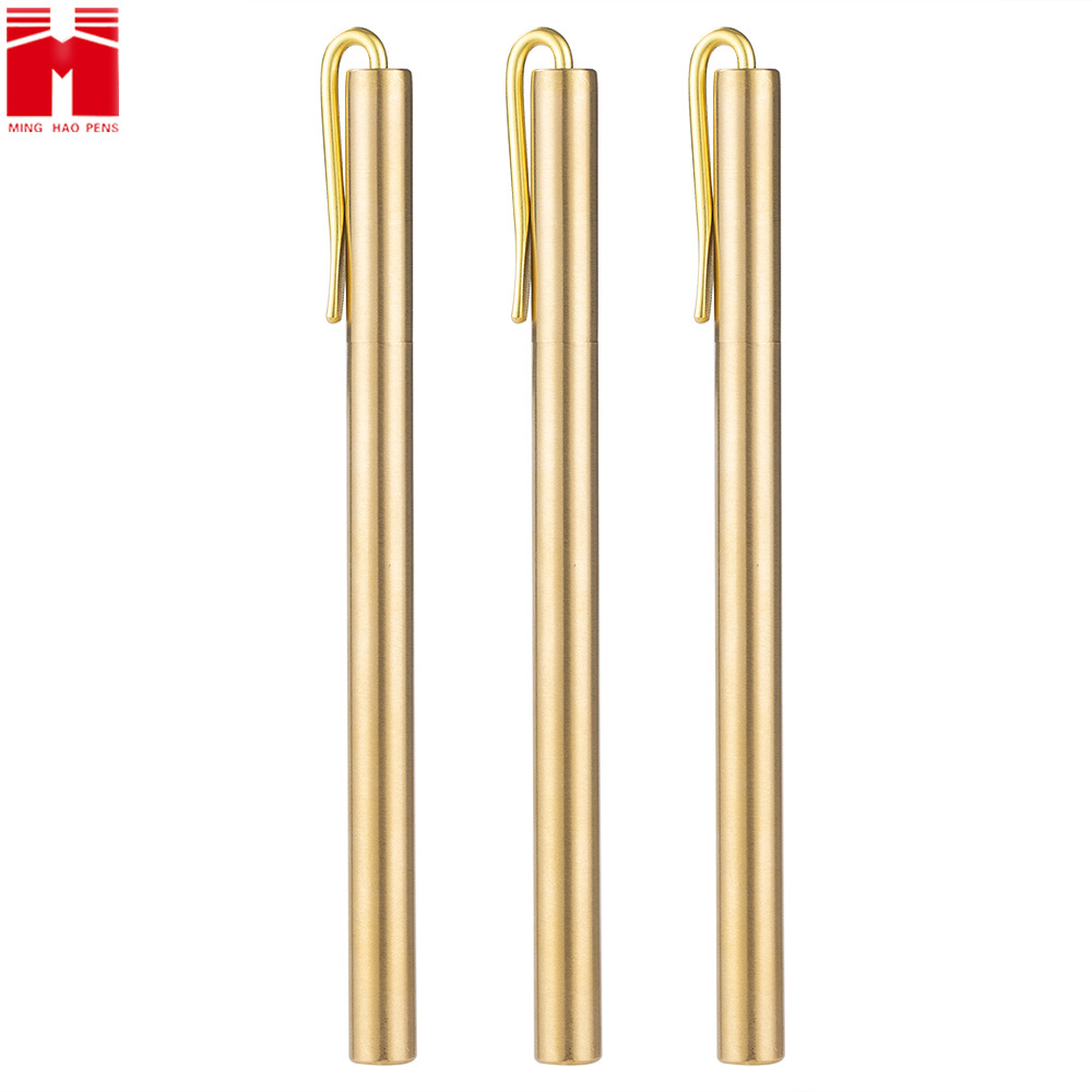 Manufacturer Handmade Retro Brass Pen Metal Pen Holder Gel Pen Business Signature Pen Lettering Logo Teacher's Day