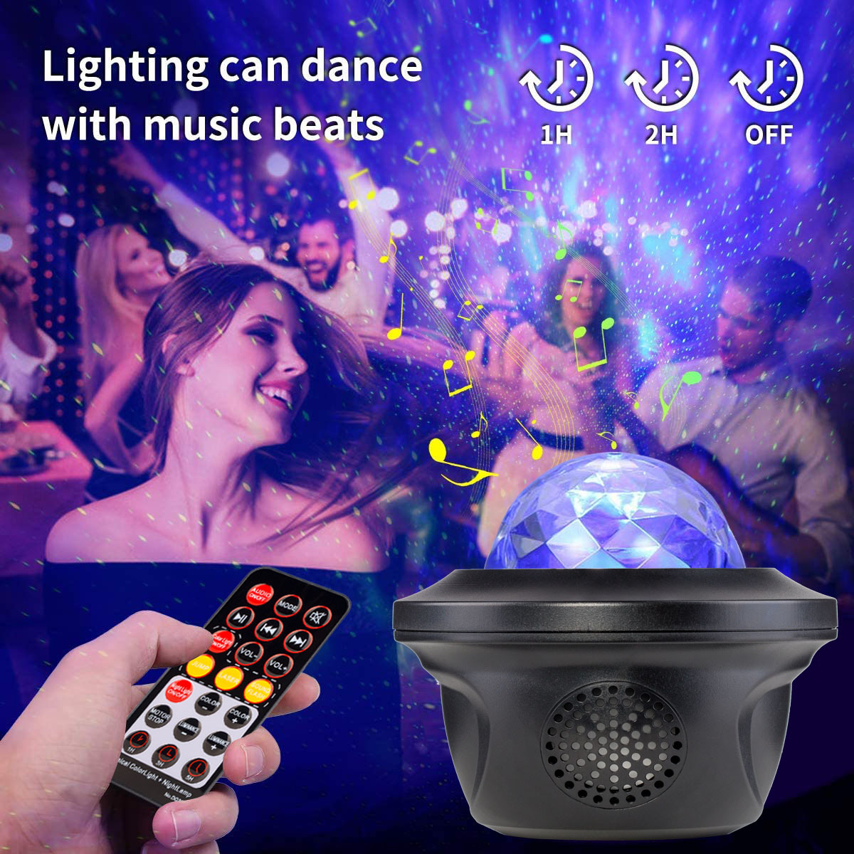 Starry Light Projection Lamp Water Pattern Lamp Laser Light Atmosphere Night Light with Charging Bluetooth Audio Bar Kt