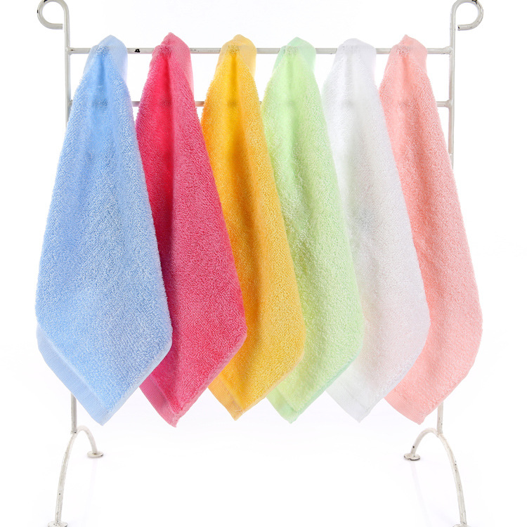 Bamboo Fiber Face Towel 25*25 Baby Saliva Towel Kindergarten Kids' Towel Bamboo Fiber Square Towel Factory Wholesale