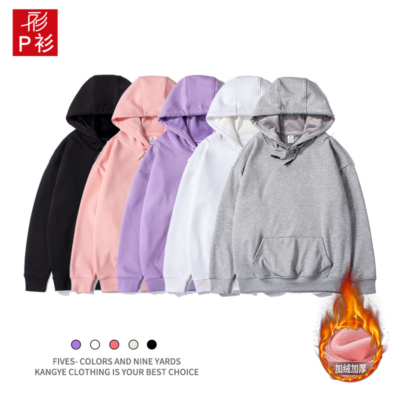 autumn and winter velvet padded hooded sweatshirt thickened warm pullover super soft velvet top wholesale picture printing printed logo