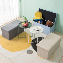 棉麻收纳凳布艺折叠杂物收纳沙发凳可坐换鞋凳瑜伽垫收纳筐储物凳