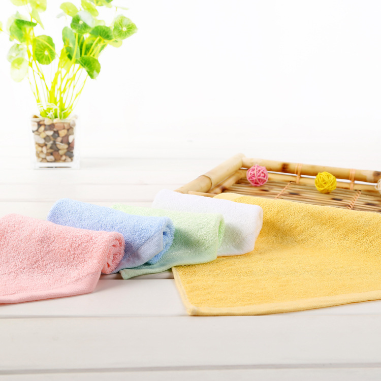 Bamboo Fiber Face Towel 25*25 Baby Saliva Towel Kindergarten Kids' Towel Bamboo Fiber Square Towel Factory Wholesale