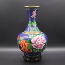 北京景泰蓝花瓶摆件工艺礼品传统铜胎掐丝珐琅磨光10寸嘟噜瓶