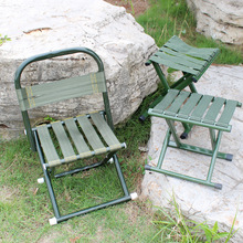 椭圆管重型马扎便携式穿丝型折叠钓鱼靠背小板凳椅子军绿马扎凳子