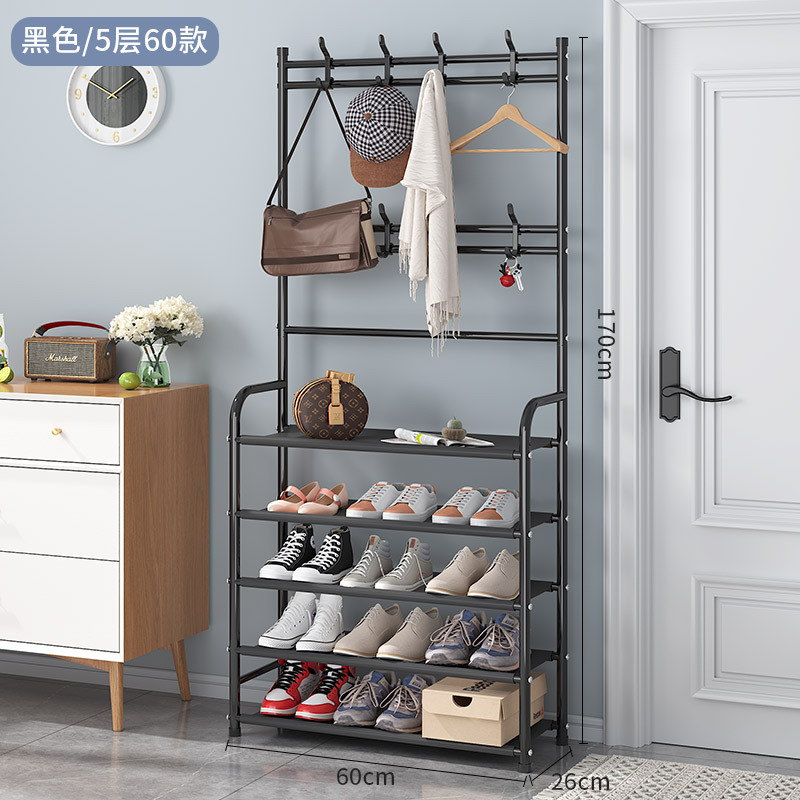 Simple Floor Coat Rack Shoe Rack Integrated Combination Home Shoes and Hat Rack Bedroom Living Room Clothes Rack Lobby