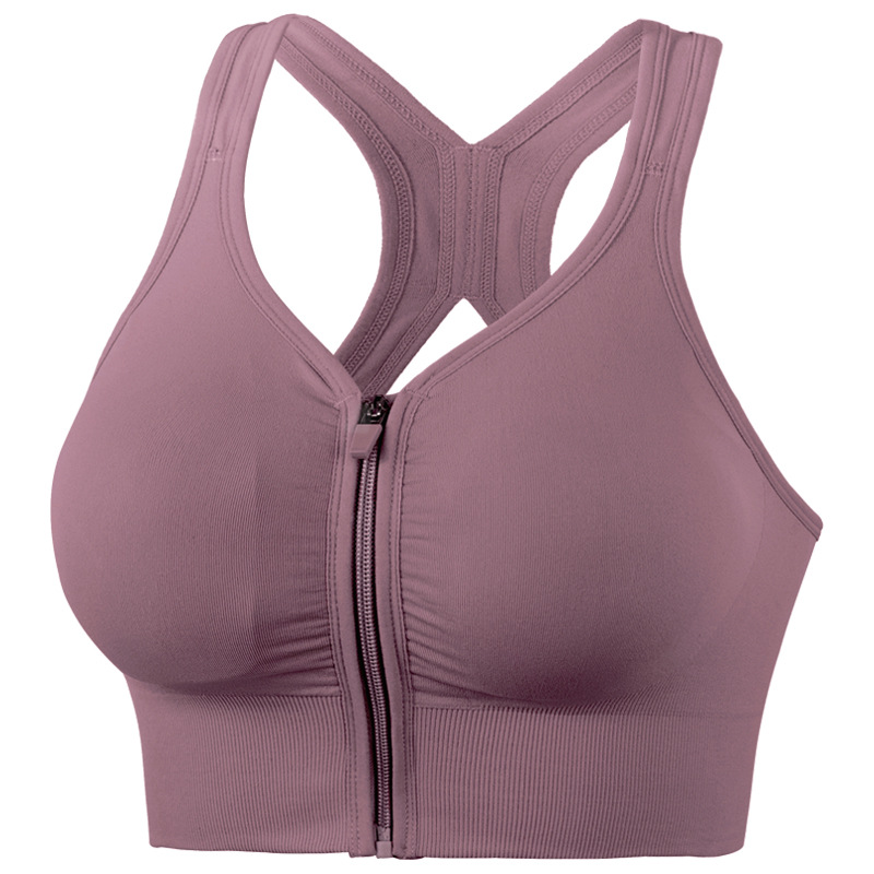 High Strength Shockproof Push-up plus Size Running Sports Bra Beauty Back One-Piece Shaping Bra Front Zipper Sports Underwear