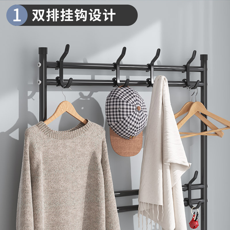 Simple Floor Coat Rack Shoe Rack Integrated Combination Home Shoes and Hat Rack Bedroom Living Room Clothes Rack Lobby