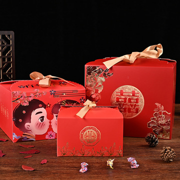 伴娘伴手礼礼盒蝴蝶结手提礼盒 婚庆礼盒结婚订婚喜糖盒-阿里巴巴