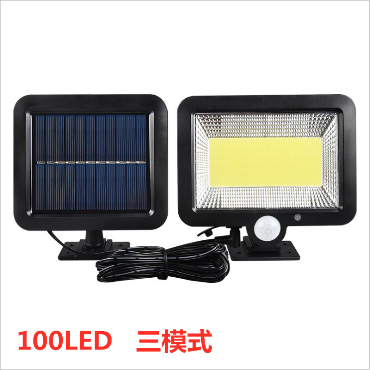 Split Solar Human Body Induction Wall Lamp 100cob Separated Indoor Outdoor Yard Lamp Garage Light Street Lamp