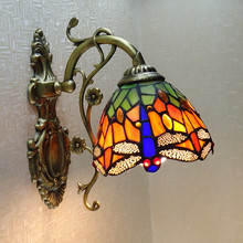 厂家直销一件代发蒂凡尼灯饰蜻蜓田园床头灯卧室餐厅阳台镜前灯