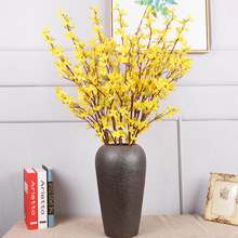 仿真迎春花人造花客厅单支黄色假花家居绢花摆件小黄花干花装饰