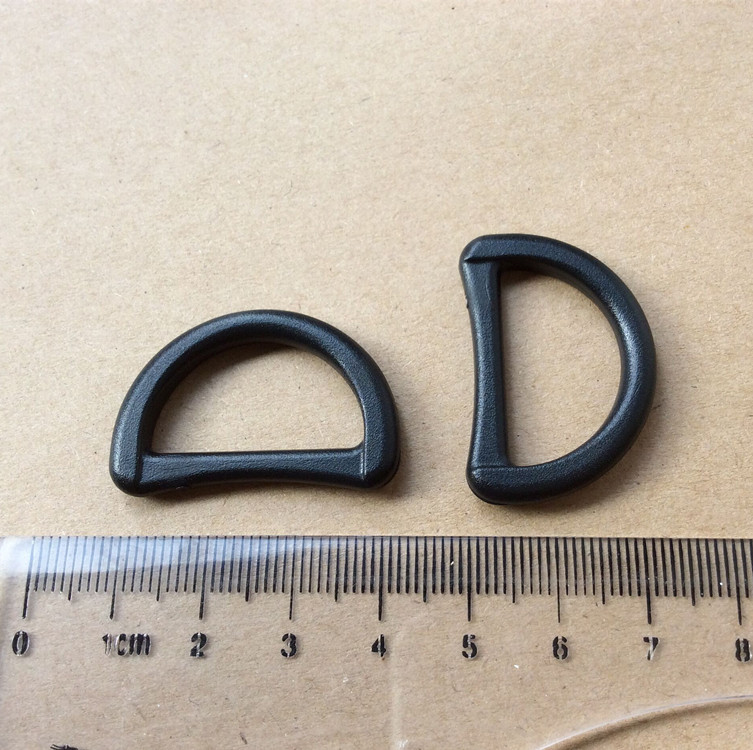 半圆形尼龙塑料D型扣D型环 孕妇裤子25mm带孔松紧带专用黑色出口