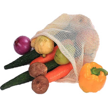 亚马逊爆款 棉网布束绳袋 购物蔬菜水果袋
