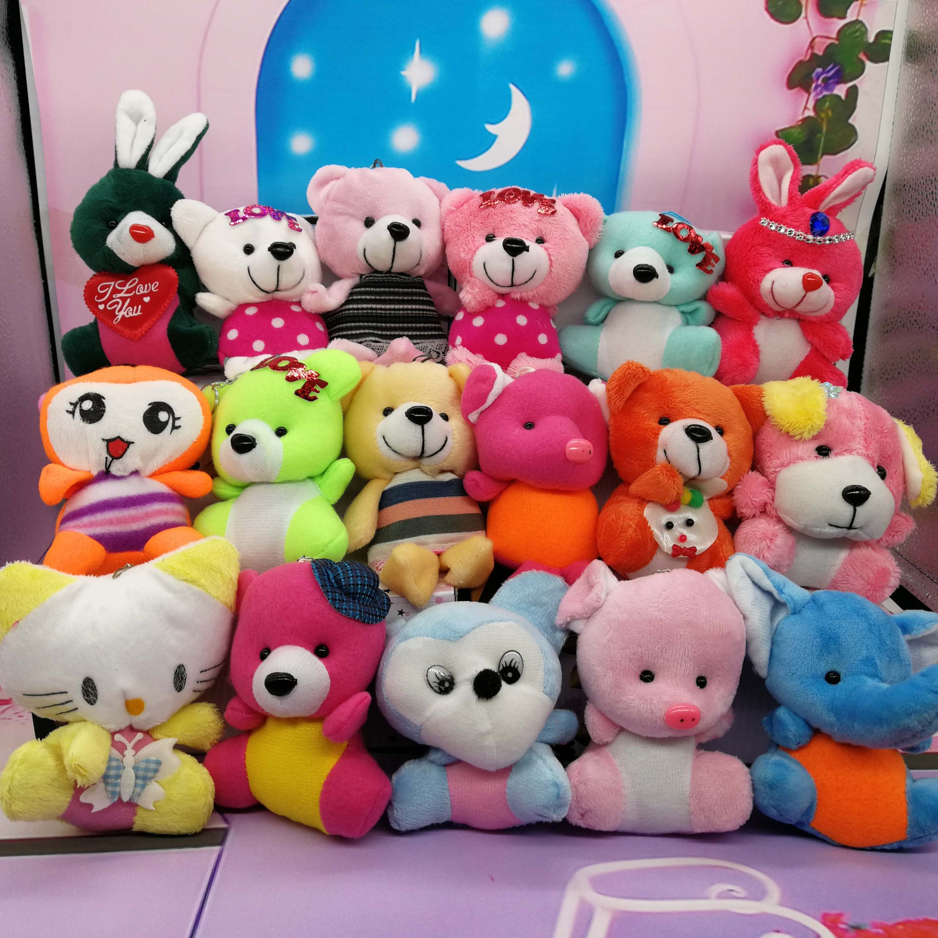 15cm毛绒玩具公仔小熊挂件婚庆抛洒玩偶抓机娃娃礼品包包挂饰批发