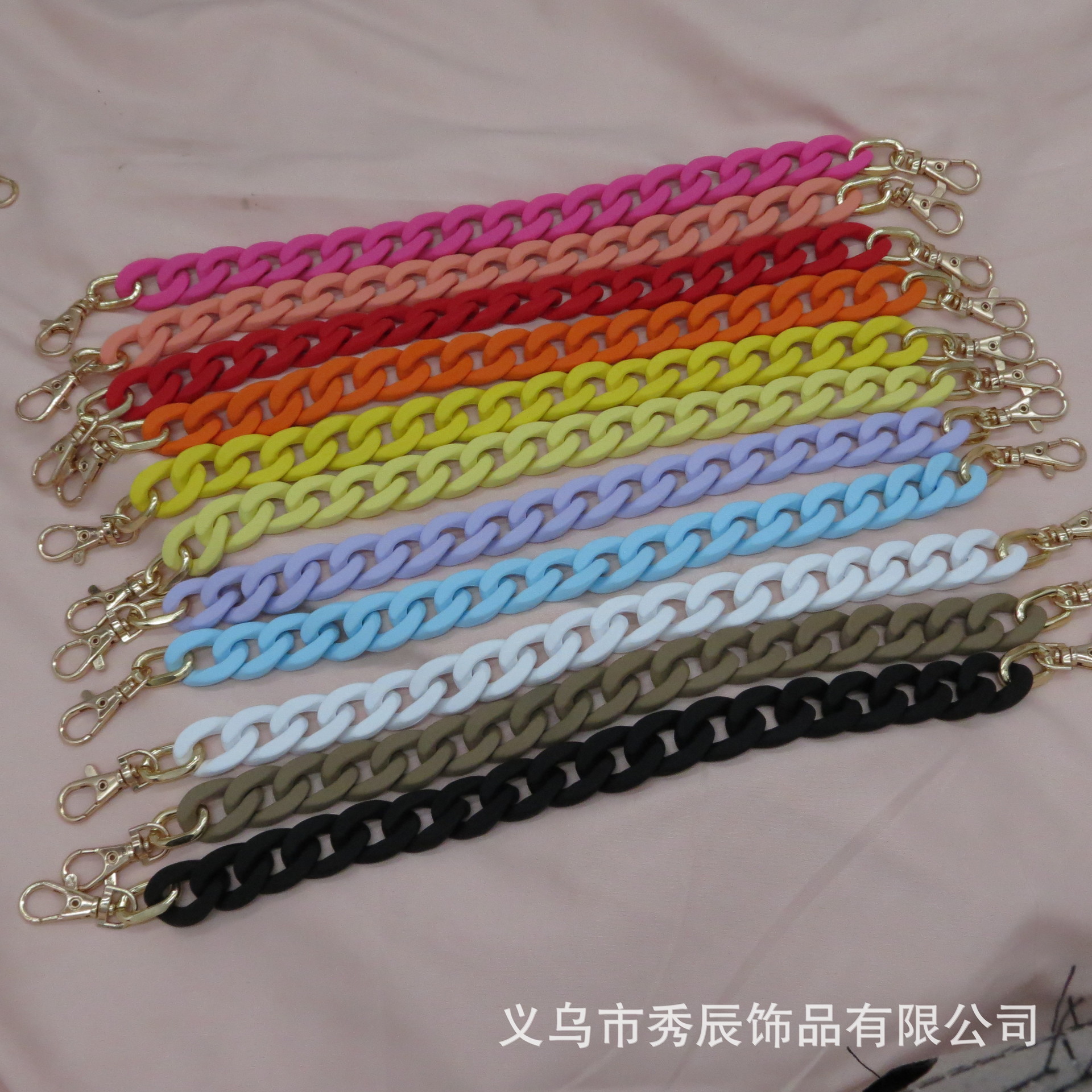 Origin Supply Acrylic Feel Enamelling Chain Decoration Rubber Tote Chain Luggage Accessories