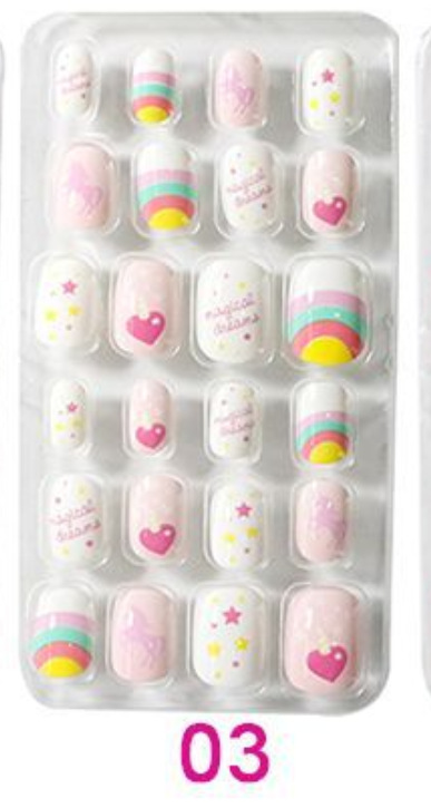 Taifei Manicure 24 Pieces Bag Wearable Nail Piece Finished Manicure Children's Patch Manicure Finished Nail Piece