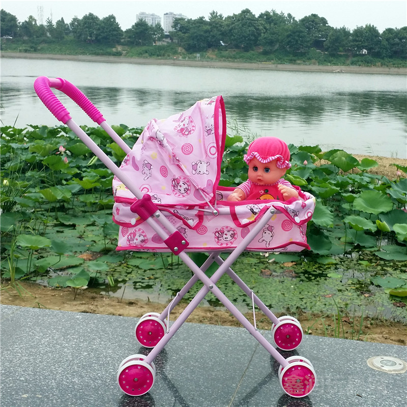 children play house simulation baby stroller with doll set baby girl stroller toy