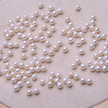 天然淡水珍珠baby珠圆形带孔半成品材料小灯泡散珠裸珠配珠diy