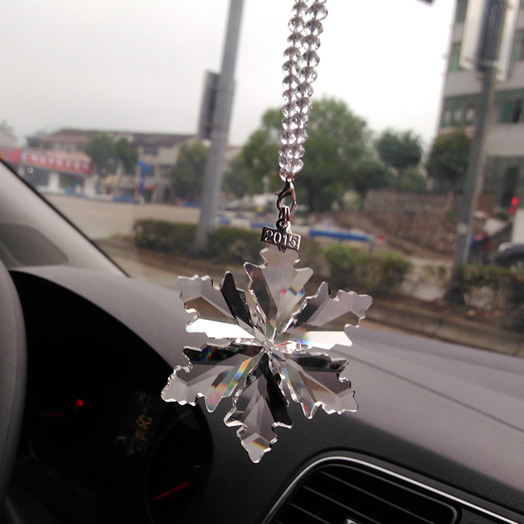 auto car decorations ornament snowflake crystal pendant 25 th anniversary car interior snowflake car hanging car decorations factory wholesale