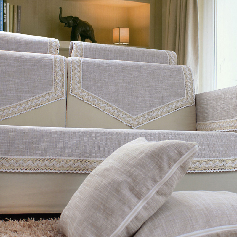 晓笑家居现代简约倾城系列纯色提花布艺沙发垫抱枕套沙发罩坐垫巾