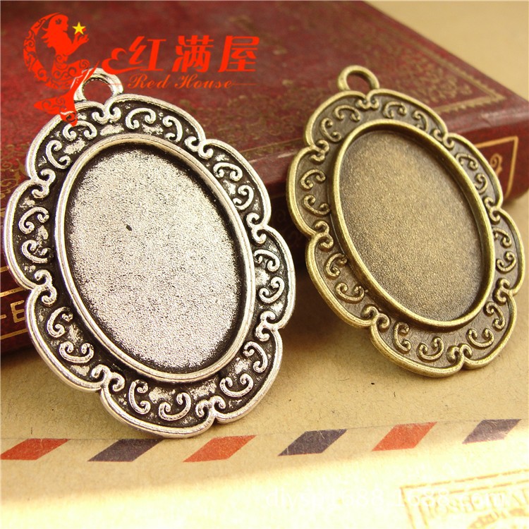 A4063两色可选6.4克 复古底托配件 手工饰品DIY30个/包25*18MM